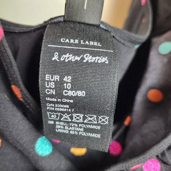 And Other Stories wrap swimsuit sz 10 women polka dot - Picture 9 of 13